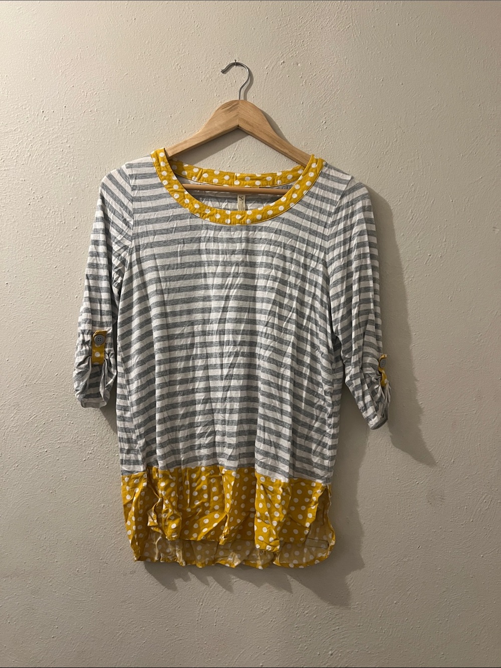 matilda jane grey yellow Shirt Blouse